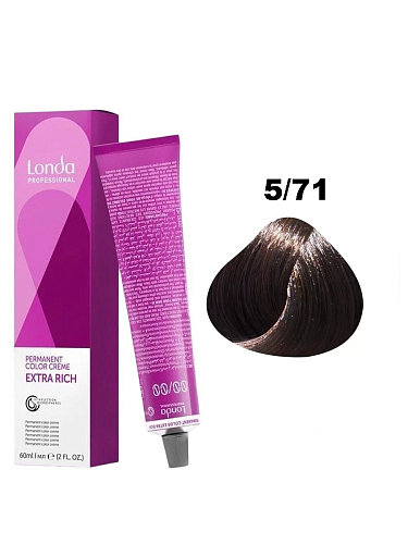 Стойкая крем-краска светлый шатен коричнево-пепельный - Londa Professional Londacolor Creme Extra Rich 5/71 60 мл